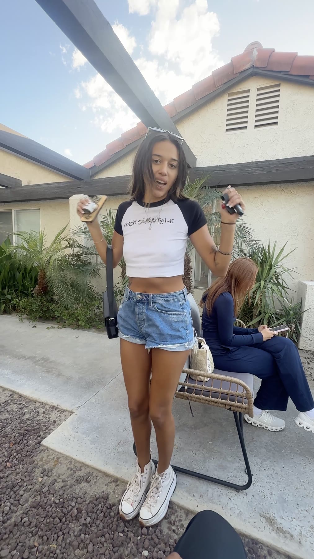founding member arriving at the house, friday afternoon